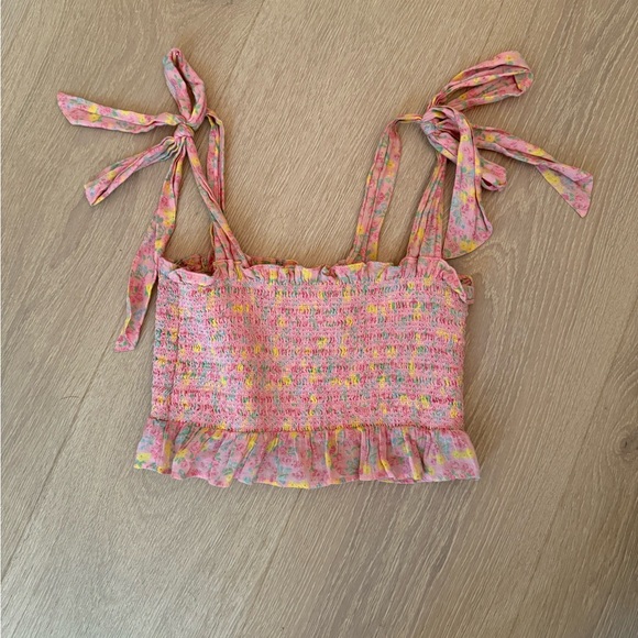 LoveShackFancy Norleen smocked crop top xs - Picture 6 of 6